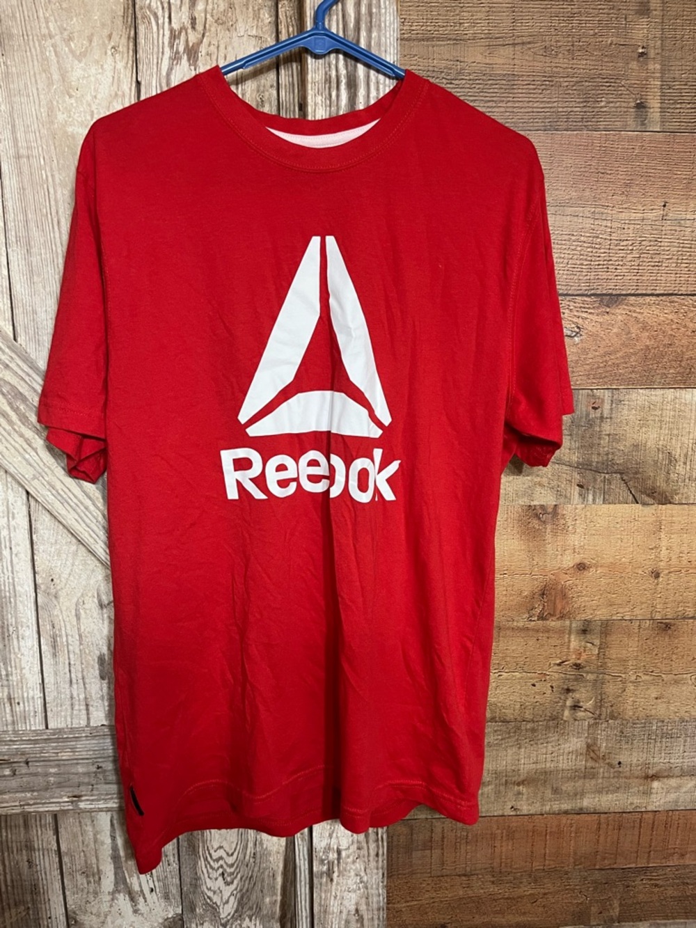 Reebok Men’s Red Short Sleeve Tee with White Logo